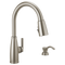Varos Single Handle Pull-Down Kitchen Faucet with Soap Dispenser and ShieldSpray Technology (Recertified)
