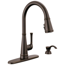 Alpen Single Handle Pull-Down Kitchen Faucet with Soap Dispenser and ShieldSpray Technology (Recertified)
