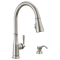 Delta Capertee Single Handle Pull-Down Kitchen Faucet with Soap Dispenser and ShieldSpray Technology