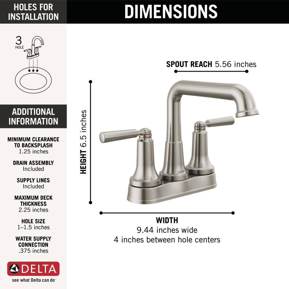Delta Saylor Two Handle Centerset Bathroom Faucet