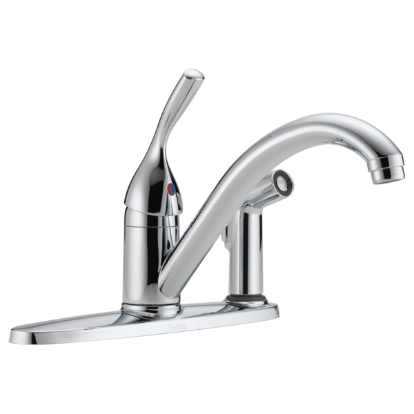 Delta 134 / 100 / 300 / 400 Series Single Handle Kitchen Faucet with Integral Spray