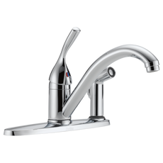Delta 134 / 100 / 300 / 400 Series Single Handle Kitchen Faucet with Integral Spray