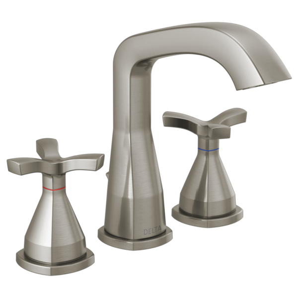 Delta Stryke Two Handle Widespread Bathroom Sink Faucet Metal Pop-Up