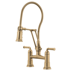 Brizo Rook Articulating Bridge Faucet with Finished Hose
