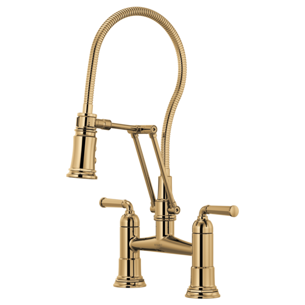 Brizo Rook Articulating Bridge Faucet with Finished Hose