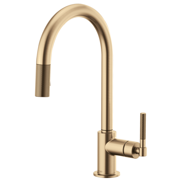 Brizo Litze Pull-Down Faucet with Arc Spout and Knurled Handle