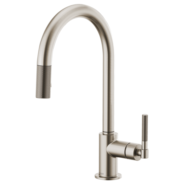 Brizo Litze Pull-Down Faucet with Arc Spout and Knurled Handle