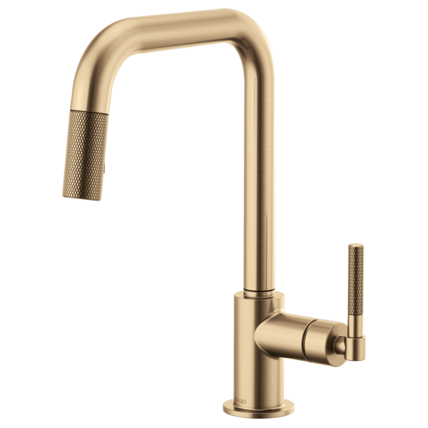 Brizo Litze Pull-Down Faucet with Square Spout and Knurled Handle