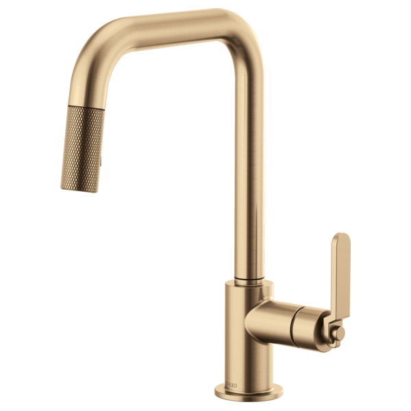 Brizo Litze Pull-Down Faucet with Square Spout and Industrial Handle