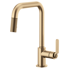 Brizo Litze Pull-Down Faucet with Square Spout and Industrial Handle