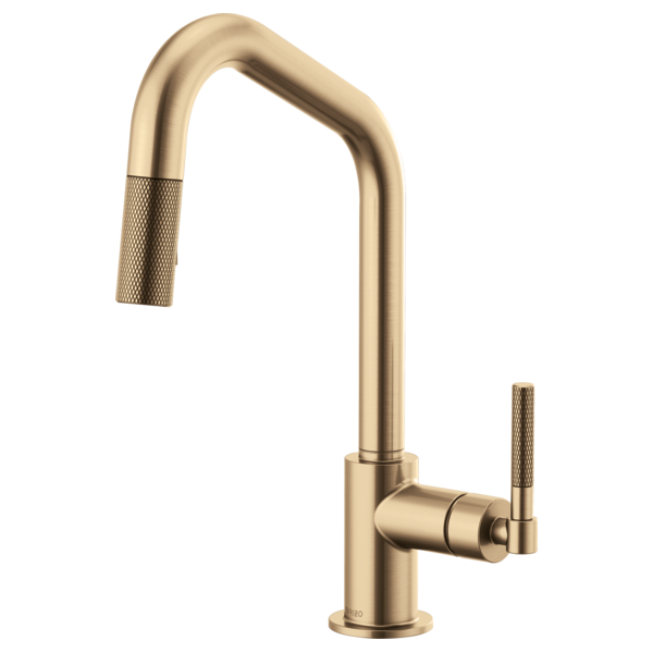 Brizo Litze Pull-Down Faucet with Angled Spout and Knurled Handle