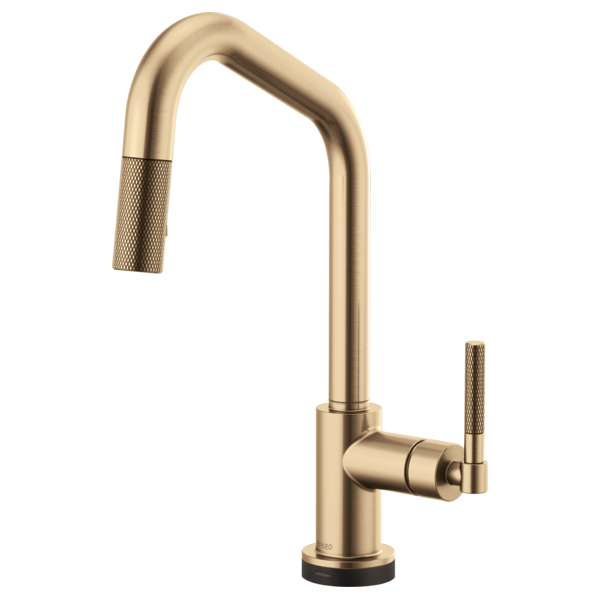 Brizo Litze SmartTouch Pull-Down Kitchen Faucet with Angled Spout and Knurled Handle