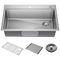 Delta Emery 33” Workstation Kitchen Sink Drop-In Undermount Single Bowl with WorkFlow Ledge and Accessories