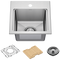 Delta Emery 25” Workstation Kitchen Sink Drop-In Undermount Single Bowl with WorkFlow Ledge and Accessories