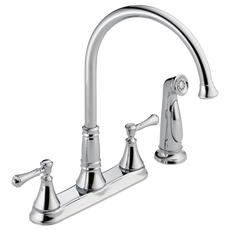 Delta Cassidy Two Handle Kitchen Faucet with Sprayer