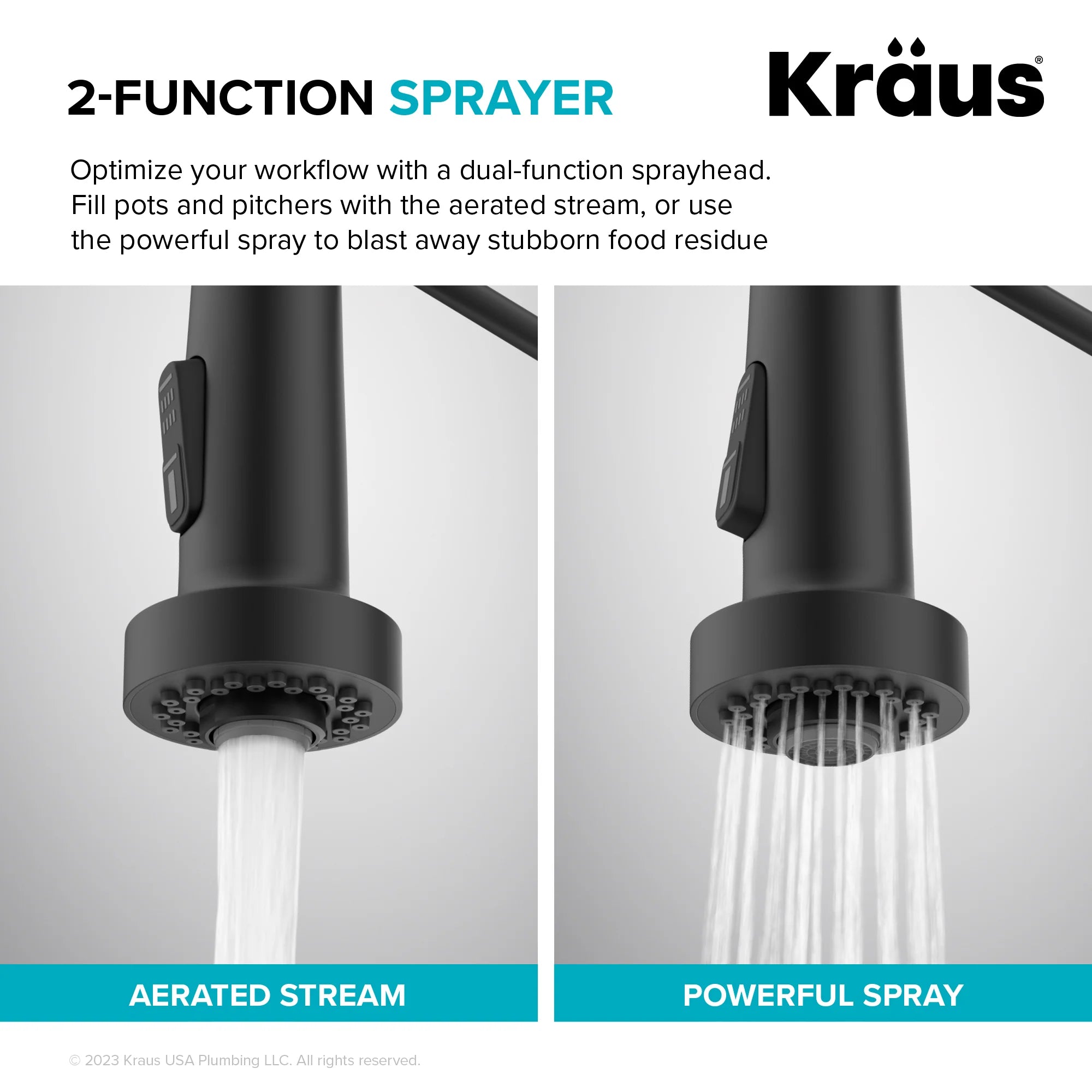 KRAUS Bolden Commercial Style Pull-Down Single Handle Kitchen Faucet with Deck Plate