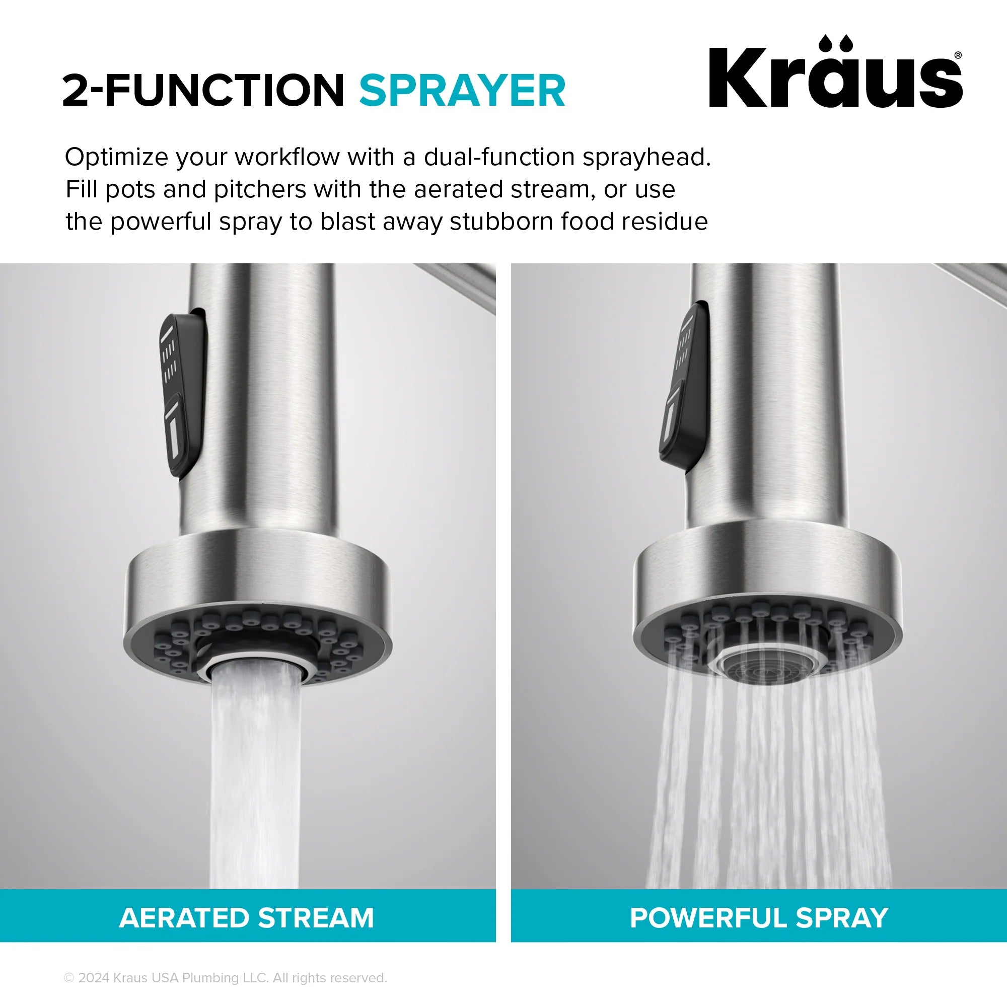 KRAUS Bolden Commercial Style Pull-Down Single Handle Kitchen Faucet with Deck Plate