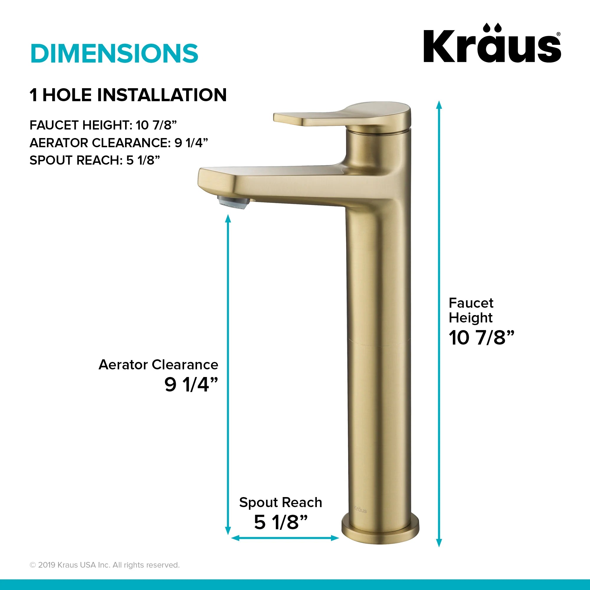 Kraus Indy Single Handle Vessel Bathroom Faucet