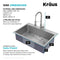 Loften All-in-One Dual Mount Drop-In Stainless Steel 33 in. 2-Hole Single Bowl Kitchen Sink with Pull-Down Faucet