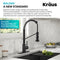 KRAUS Bolden Commercial Style Pull-Down Single Handle Kitchen Faucet with Deck Plate