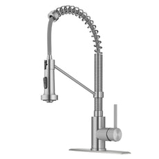 KRAUS Bolden Commercial Style Pull-Down Single Handle Kitchen Faucet with Deck Plate