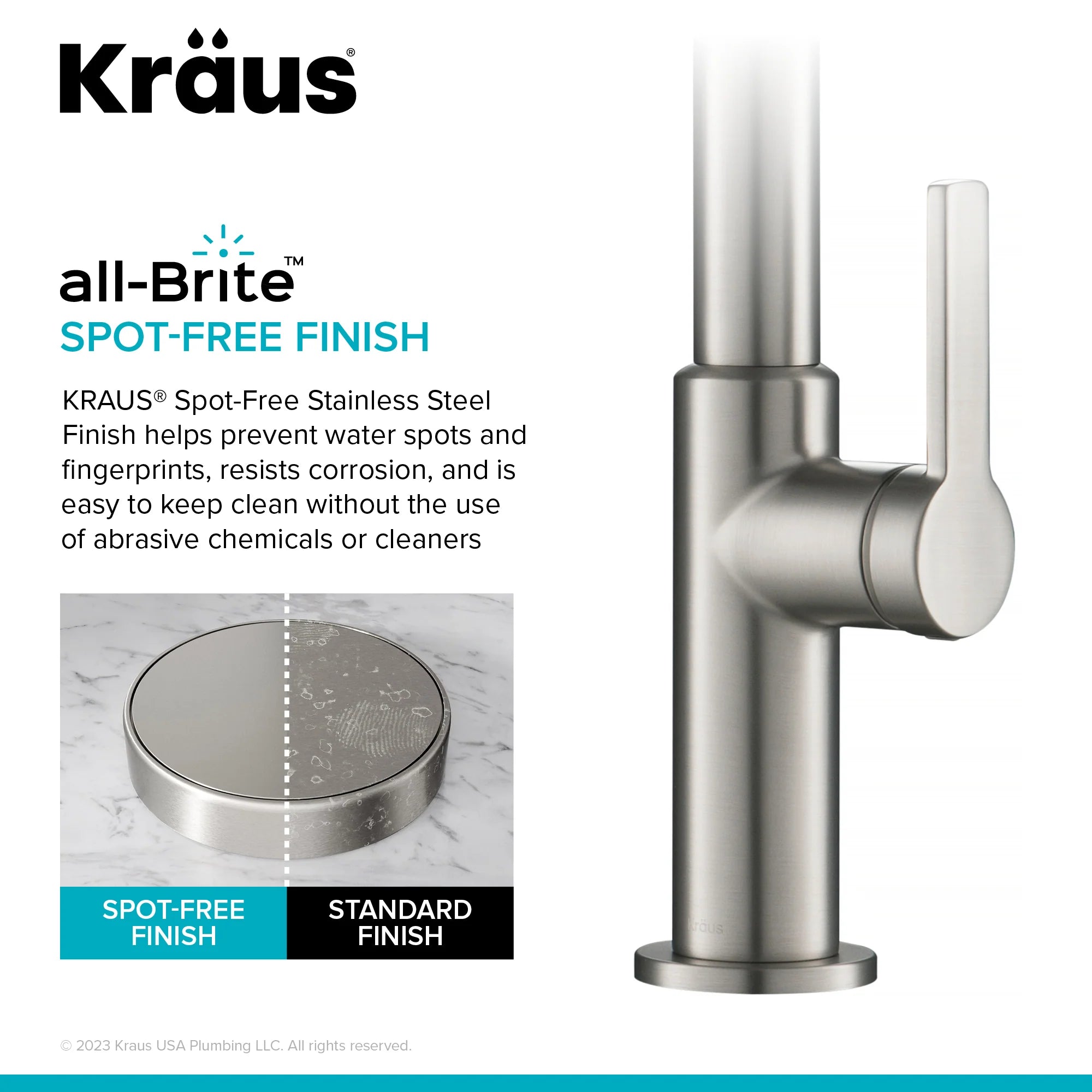 KRAUS Oletto High-Arc Single Handle Pull-Down Kitchen Faucet with Deck Plate