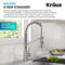KRAUS Bolden Commercial Style Pull-Down Single Handle Kitchen Faucet with Deck Plate