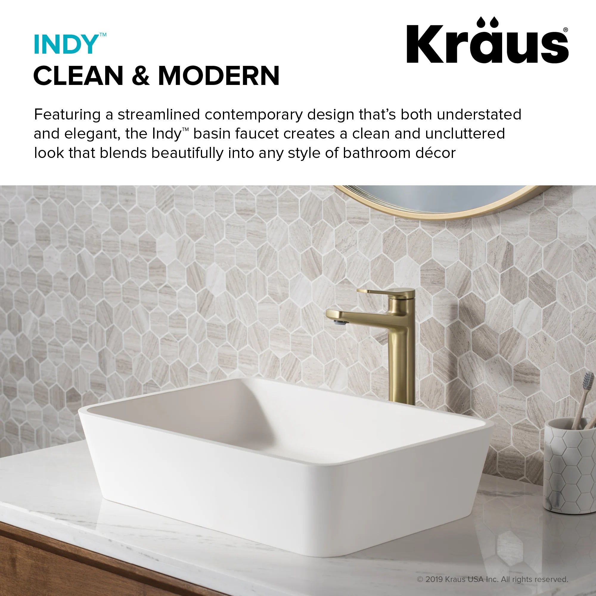 Kraus Indy Single Handle Vessel Bathroom Faucet