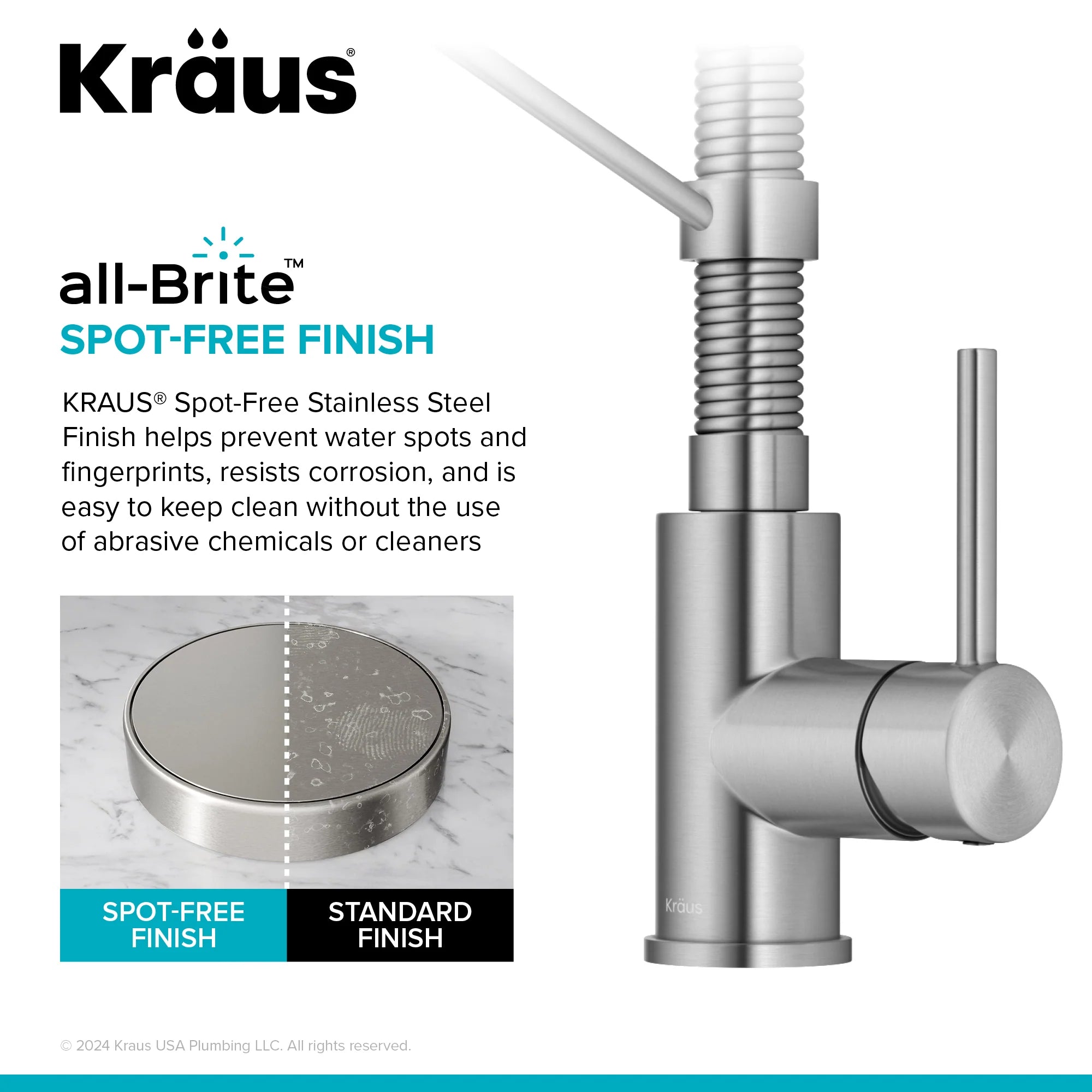 KRAUS Bolden Commercial Style Pull-Down Single Handle Kitchen Faucet with Deck Plate