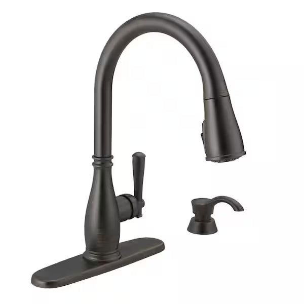 Charmaine Single Handle Pull-Down Kitchen Faucet with Soap Dispenser and ShieldSpray Technology (Recertified)