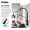 KRAUS Bolden Commercial Style Pull-Down Single Handle Kitchen Faucet with Deck Plate