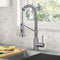 KRAUS Bolden Commercial Style Pull-Down Single Handle Kitchen Faucet with Deck Plate